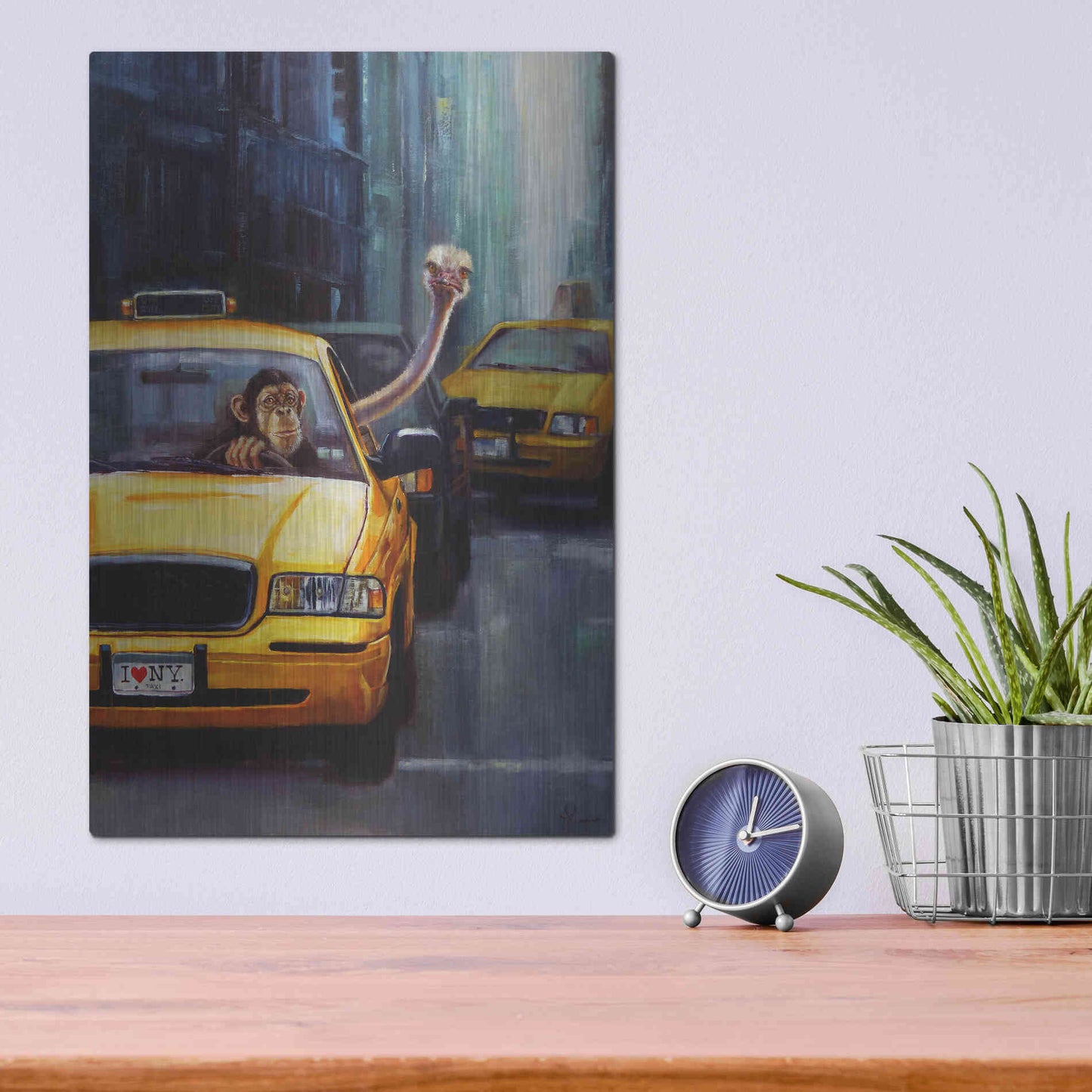 Luxe Metal Art 'Rush Hour' by Lucia Heffernan, Metal Wall Art,12x16