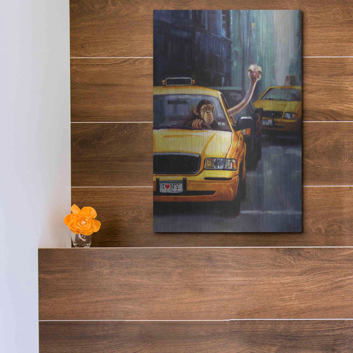 Luxe Metal Art 'Rush Hour' by Lucia Heffernan, Metal Wall Art,12x16