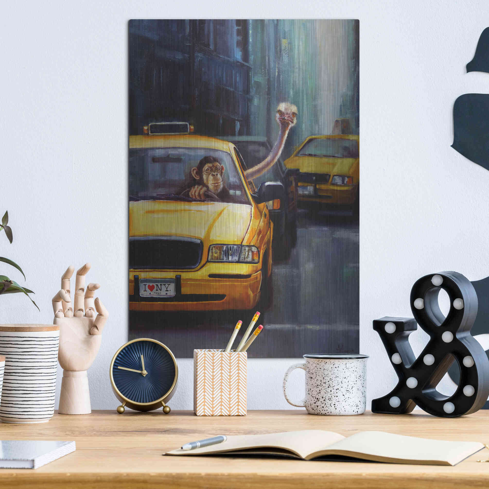 Luxe Metal Art 'Rush Hour' by Lucia Heffernan, Metal Wall Art,12x16