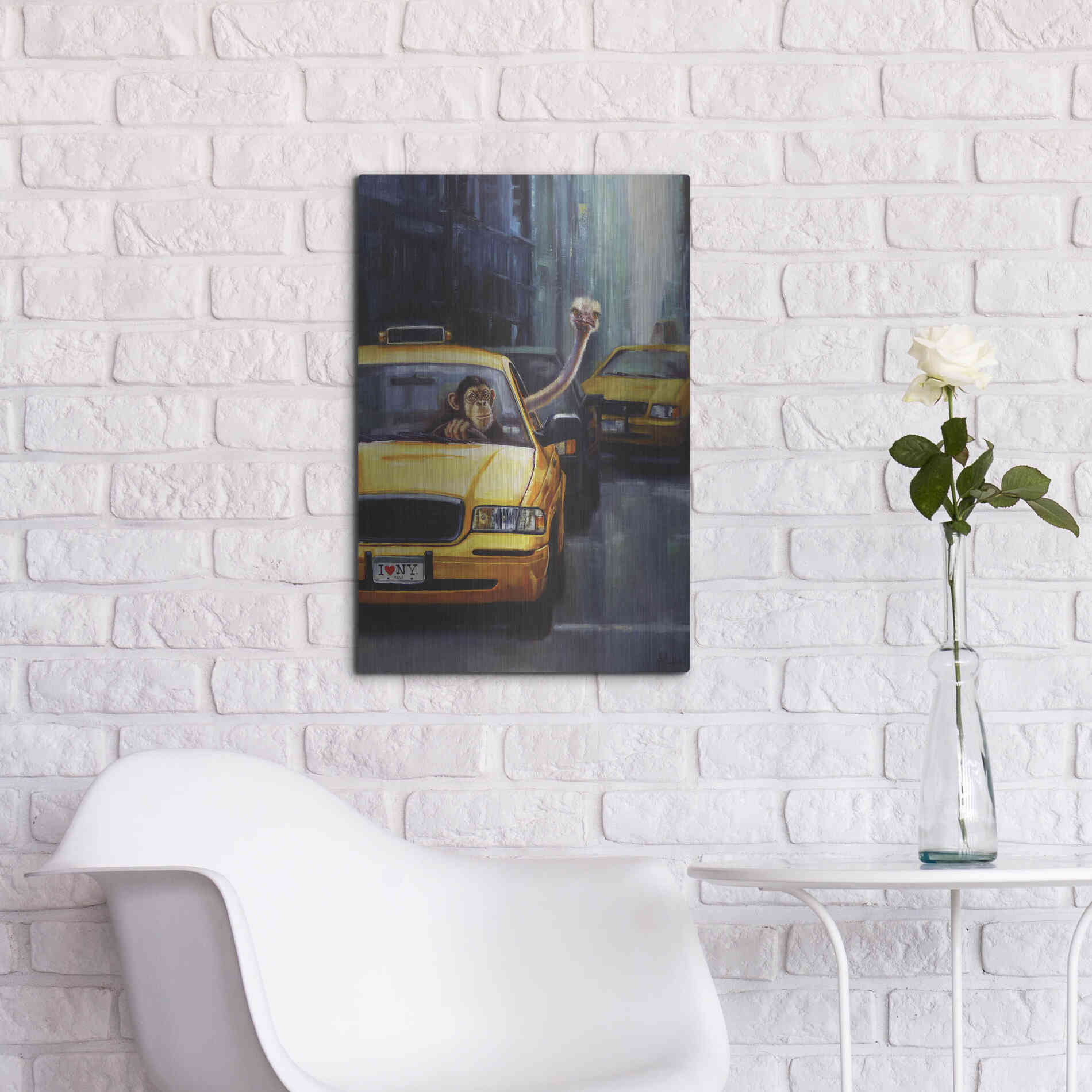 Luxe Metal Art 'Rush Hour' by Lucia Heffernan, Metal Wall Art,16x24