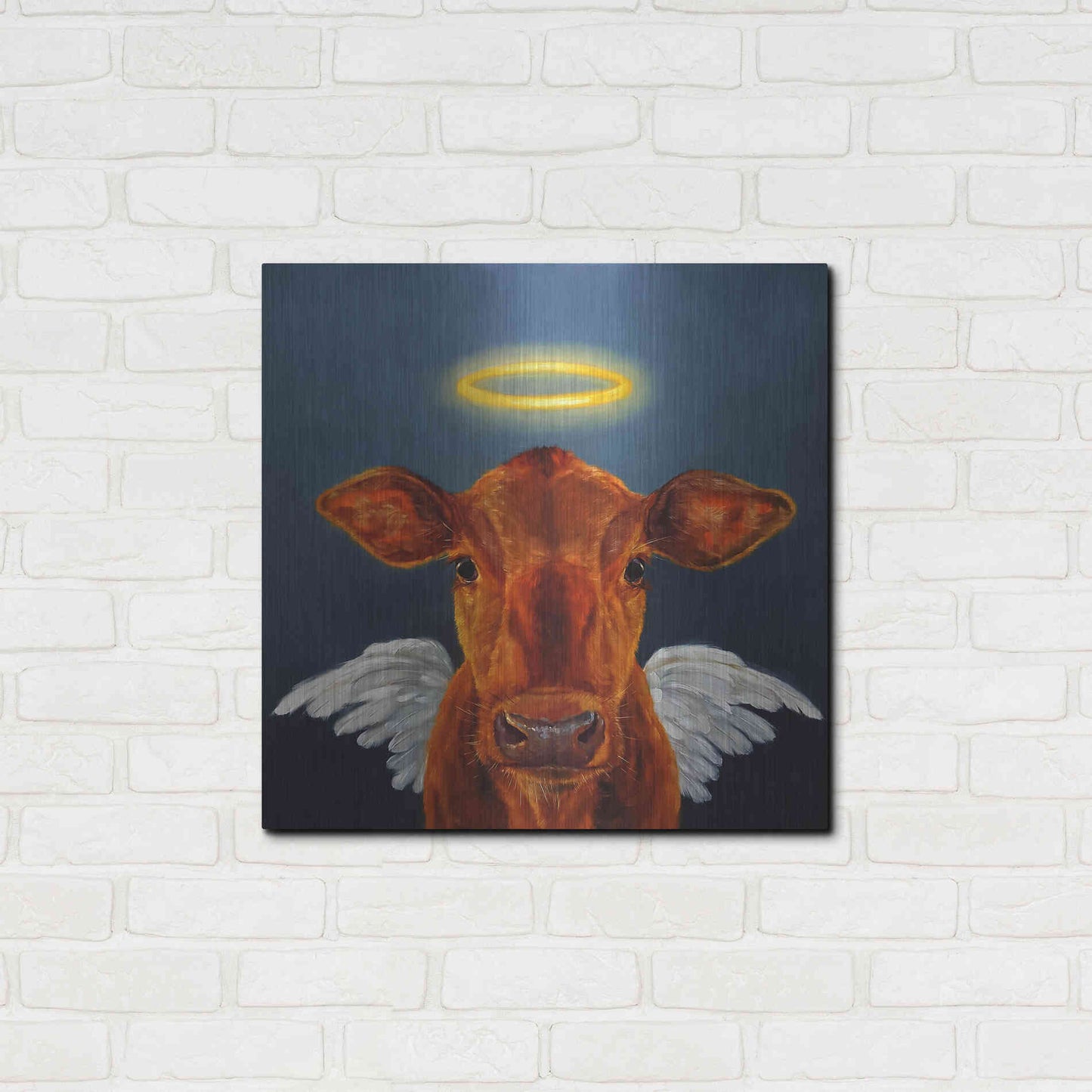 Luxe Metal Art 'Holy Cow' by Lucia Heffernan, Metal Wall Art,24x24