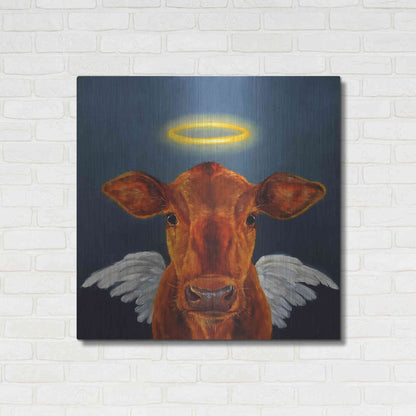 Luxe Metal Art 'Holy Cow' by Lucia Heffernan, Metal Wall Art,36x36