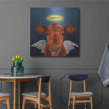 Luxe Metal Art 'Holy Cow' by Lucia Heffernan, Metal Wall Art,36x36