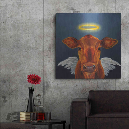 Luxe Metal Art 'Holy Cow' by Lucia Heffernan, Metal Wall Art,36x36