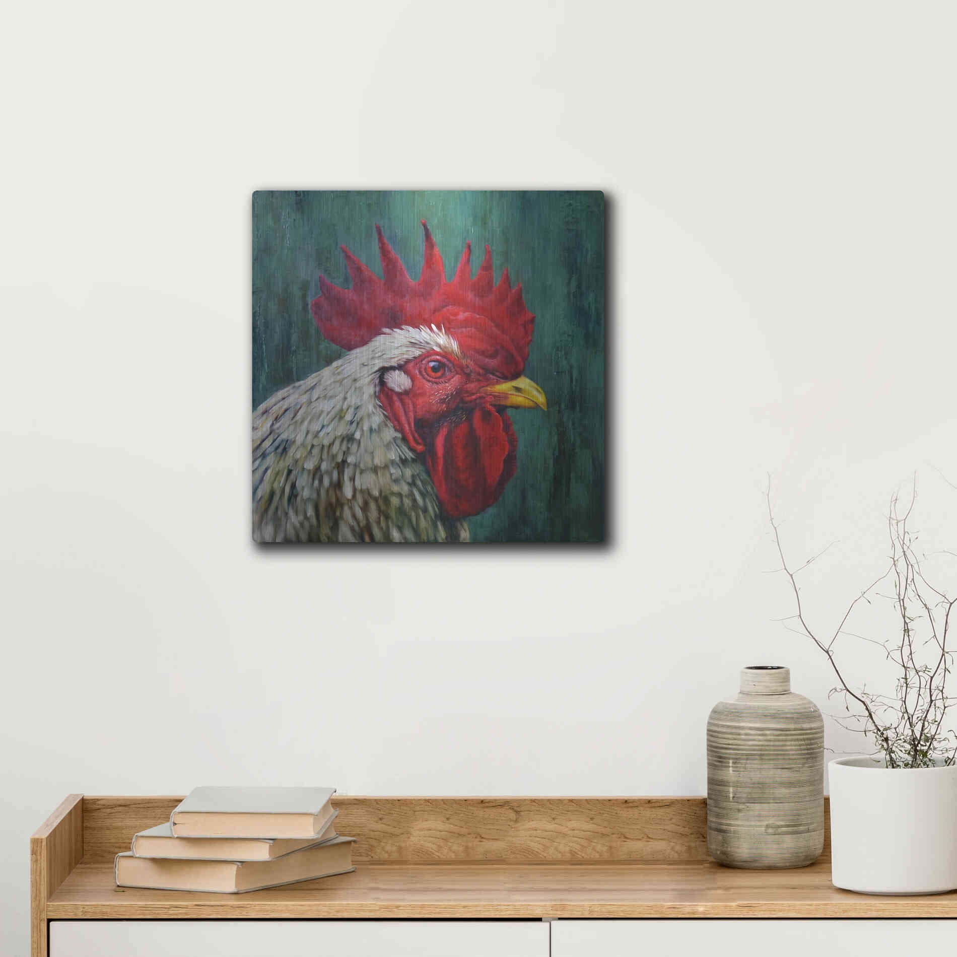 Luxe Metal Art 'Big Red' by Lucia Heffernan, Metal Wall Art,12x12