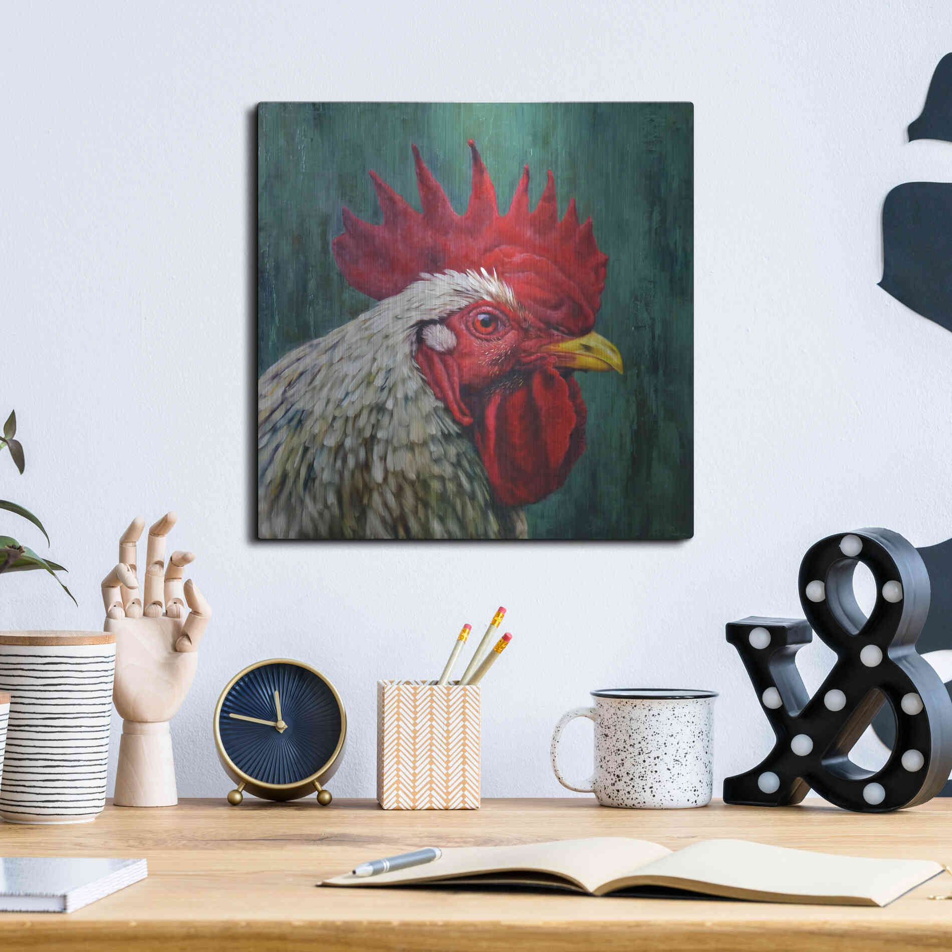 Luxe Metal Art 'Big Red' by Lucia Heffernan, Metal Wall Art,12x12