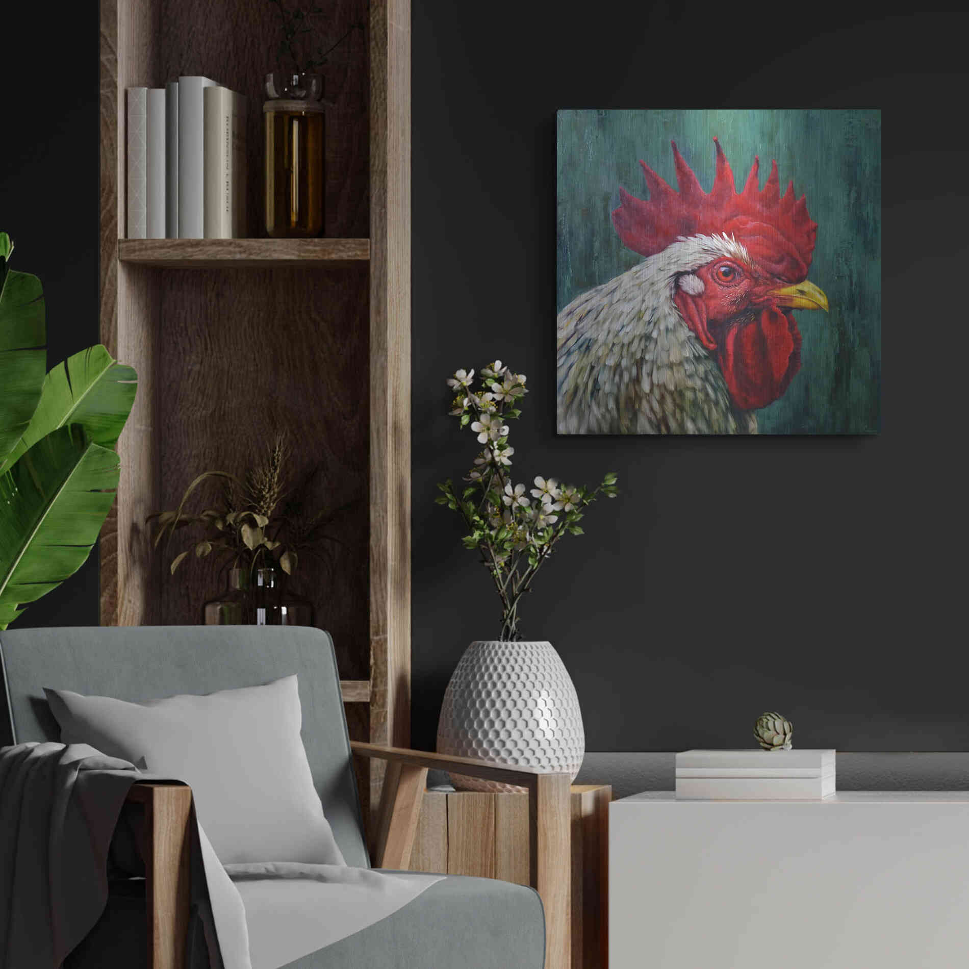 Luxe Metal Art 'Big Red' by Lucia Heffernan, Metal Wall Art,24x24