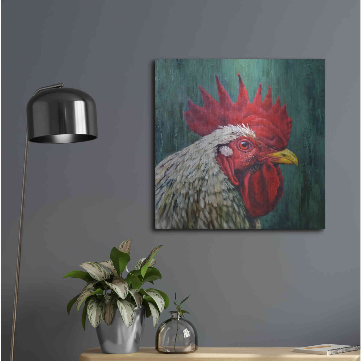 Luxe Metal Art 'Big Red' by Lucia Heffernan, Metal Wall Art,24x24