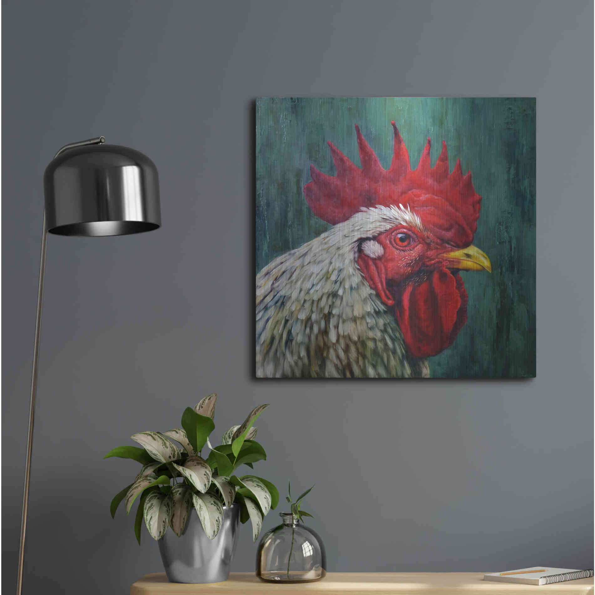 Luxe Metal Art 'Big Red' by Lucia Heffernan, Metal Wall Art,24x24