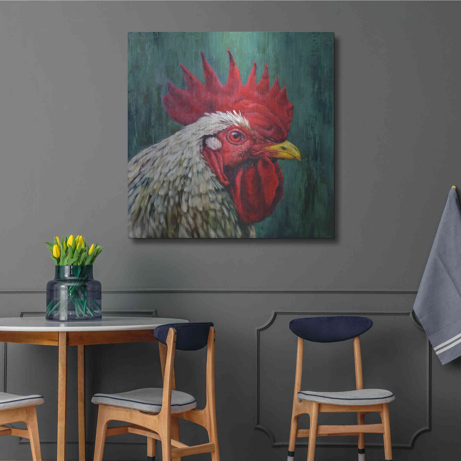 Luxe Metal Art 'Big Red' by Lucia Heffernan, Metal Wall Art,36x36