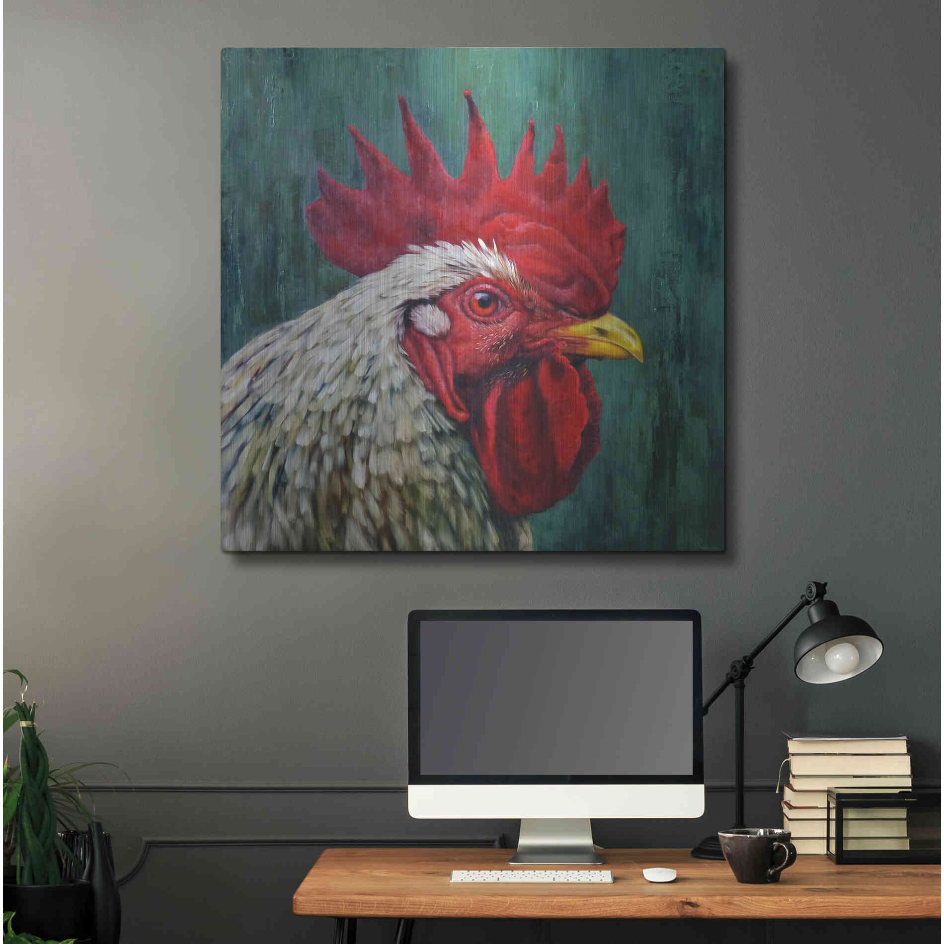 Luxe Metal Art 'Big Red' by Lucia Heffernan, Metal Wall Art,36x36