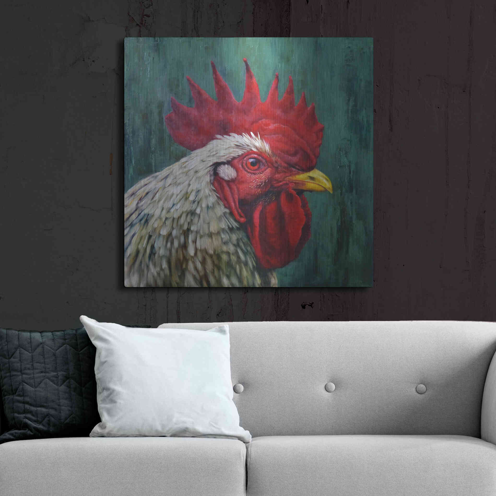 Luxe Metal Art 'Big Red' by Lucia Heffernan, Metal Wall Art,36x36