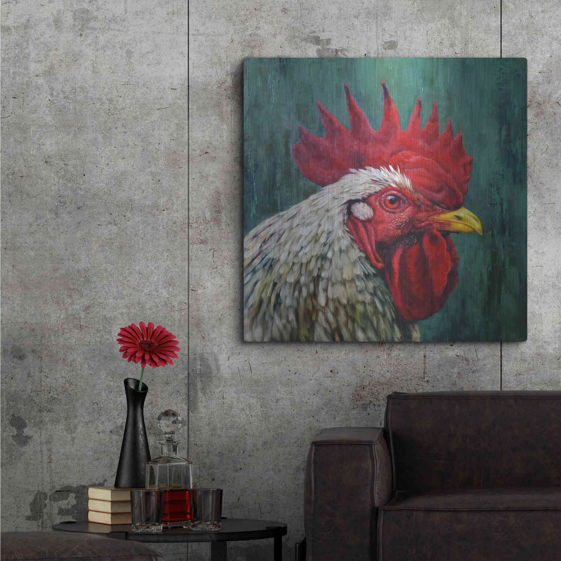 Luxe Metal Art 'Big Red' by Lucia Heffernan, Metal Wall Art,36x36