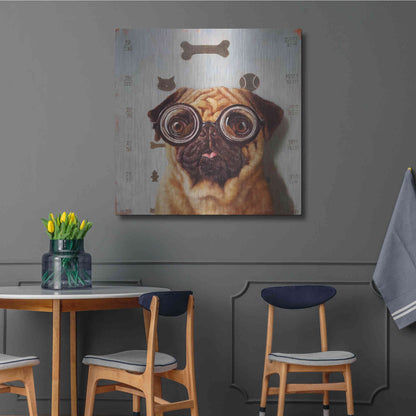 Luxe Metal Art 'Canine Eye Exam' by Lucia Heffernan, Metal Wall Art,36x36