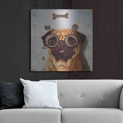 Luxe Metal Art 'Canine Eye Exam' by Lucia Heffernan, Metal Wall Art,36x36