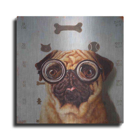 Luxe Metal Art 'Canine Eye Exam' by Lucia Heffernan, Metal Wall Art