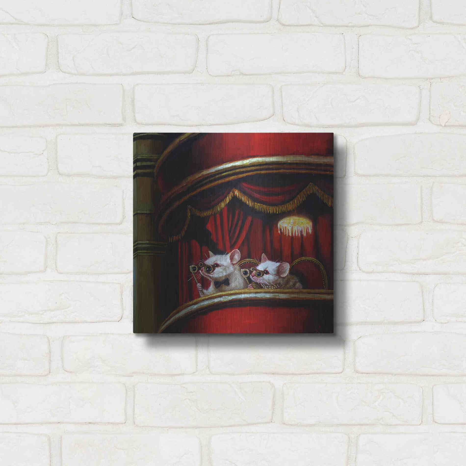 Luxe Metal Art 'Die Fledermaus' by Lucia Heffernan, Metal Wall Art,12x12