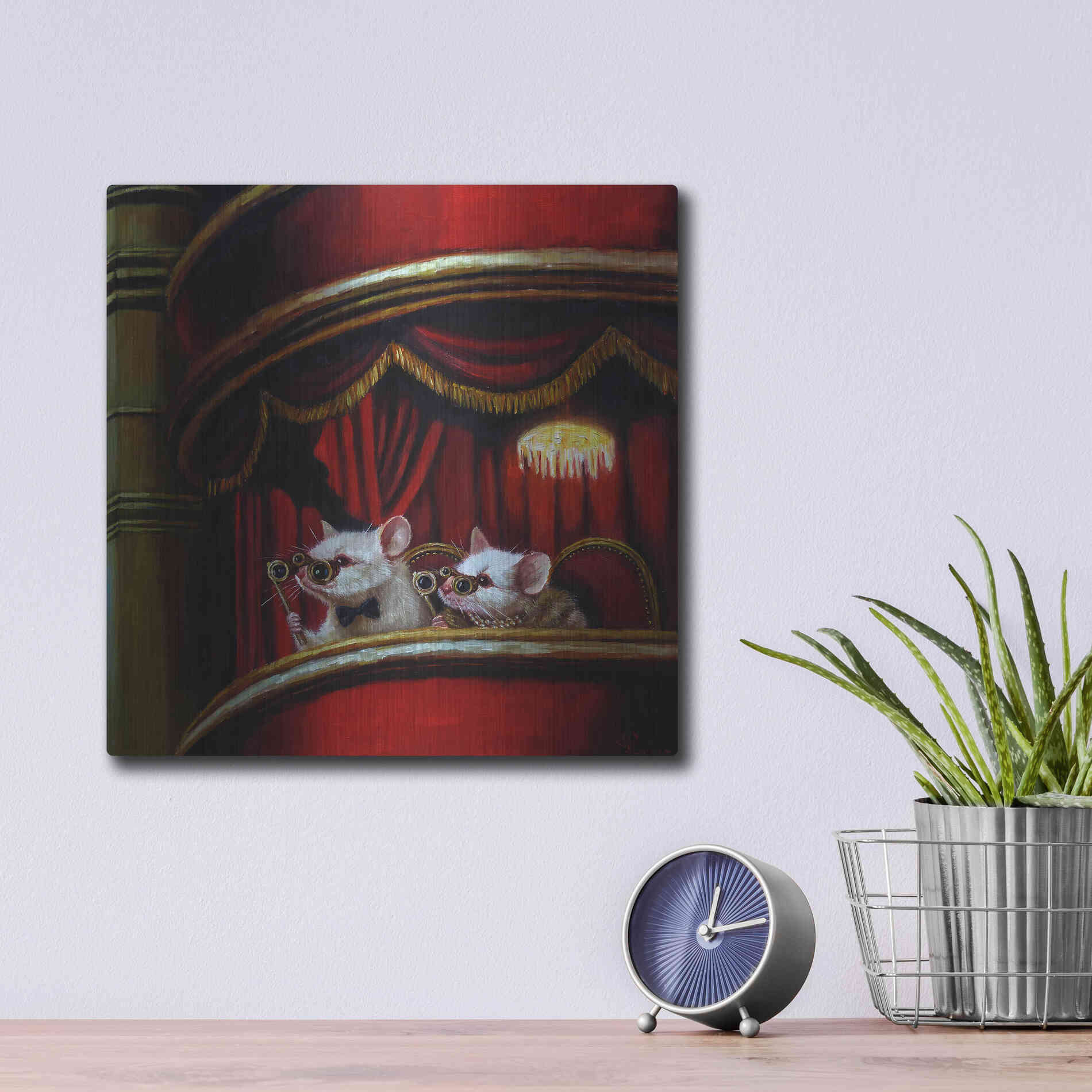 Luxe Metal Art 'Die Fledermaus' by Lucia Heffernan, Metal Wall Art,12x12