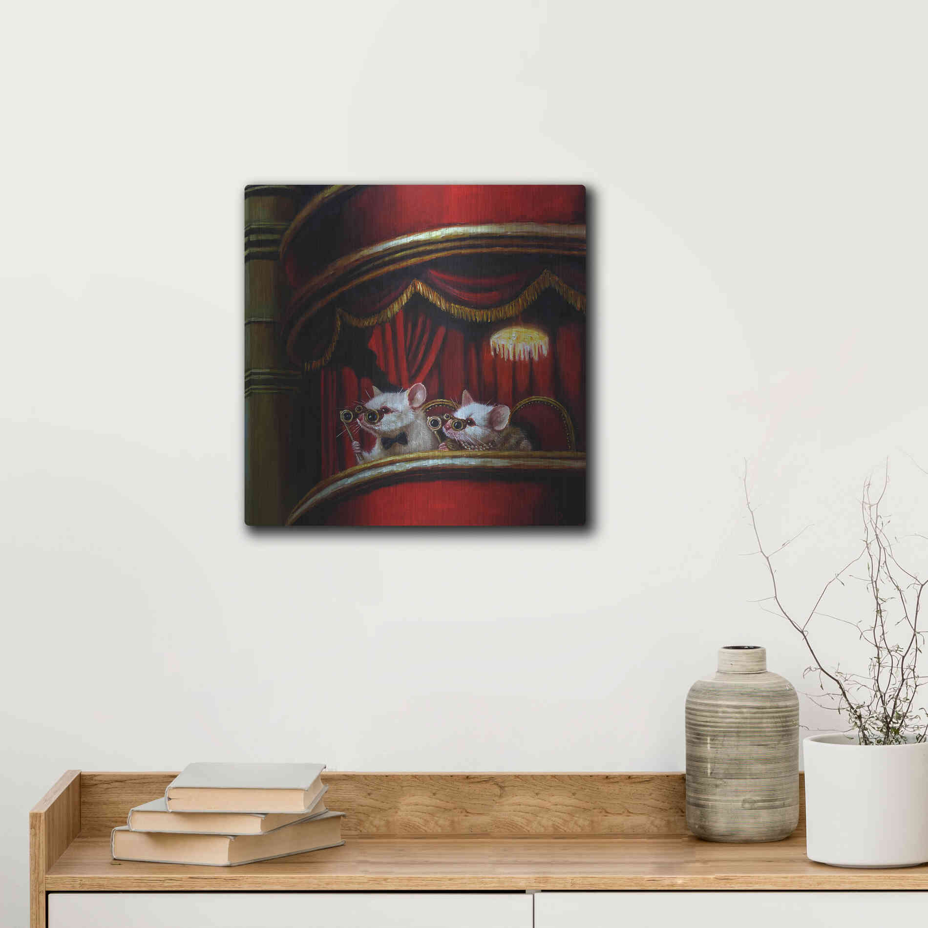 Luxe Metal Art 'Die Fledermaus' by Lucia Heffernan, Metal Wall Art,12x12