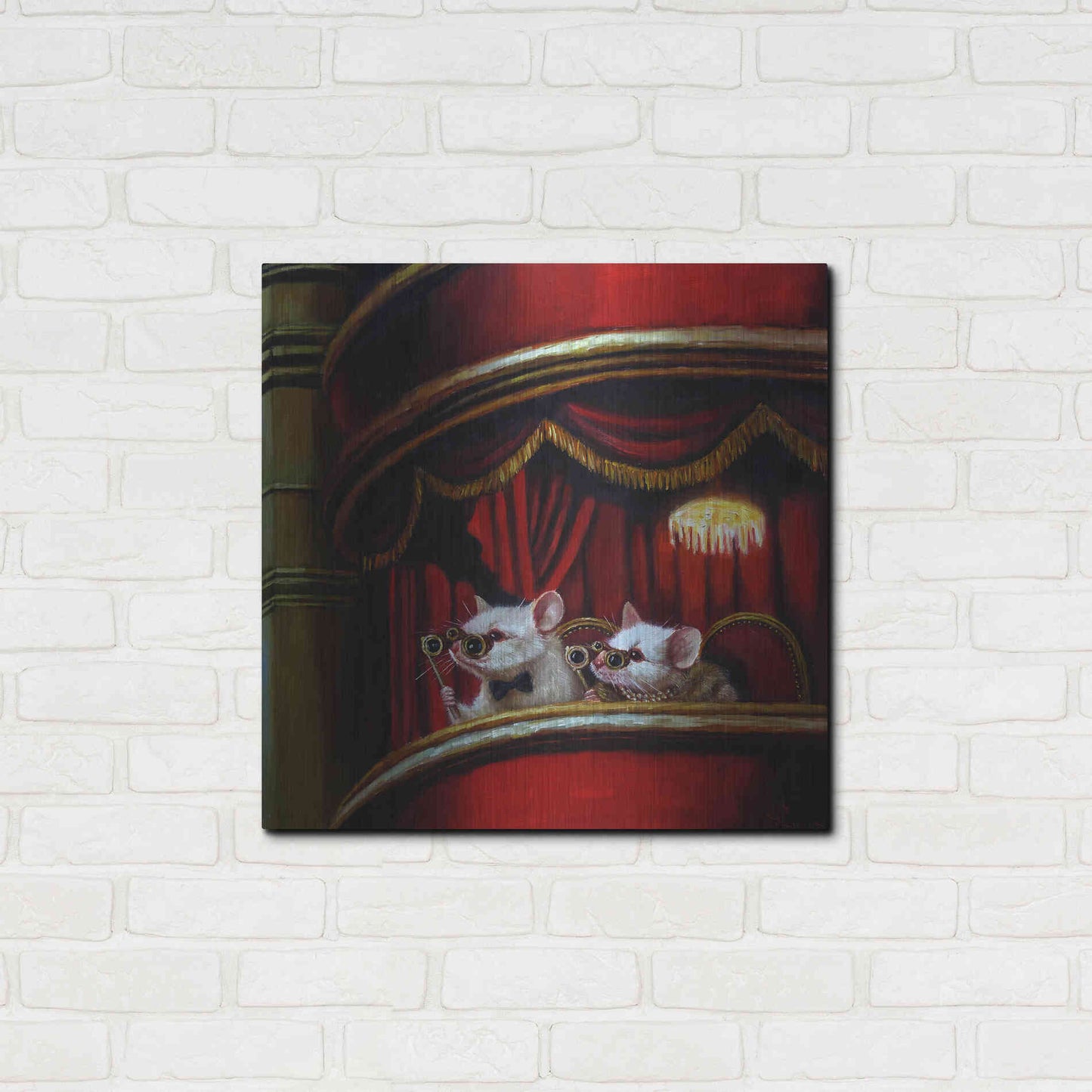 Luxe Metal Art 'Die Fledermaus' by Lucia Heffernan, Metal Wall Art,24x24