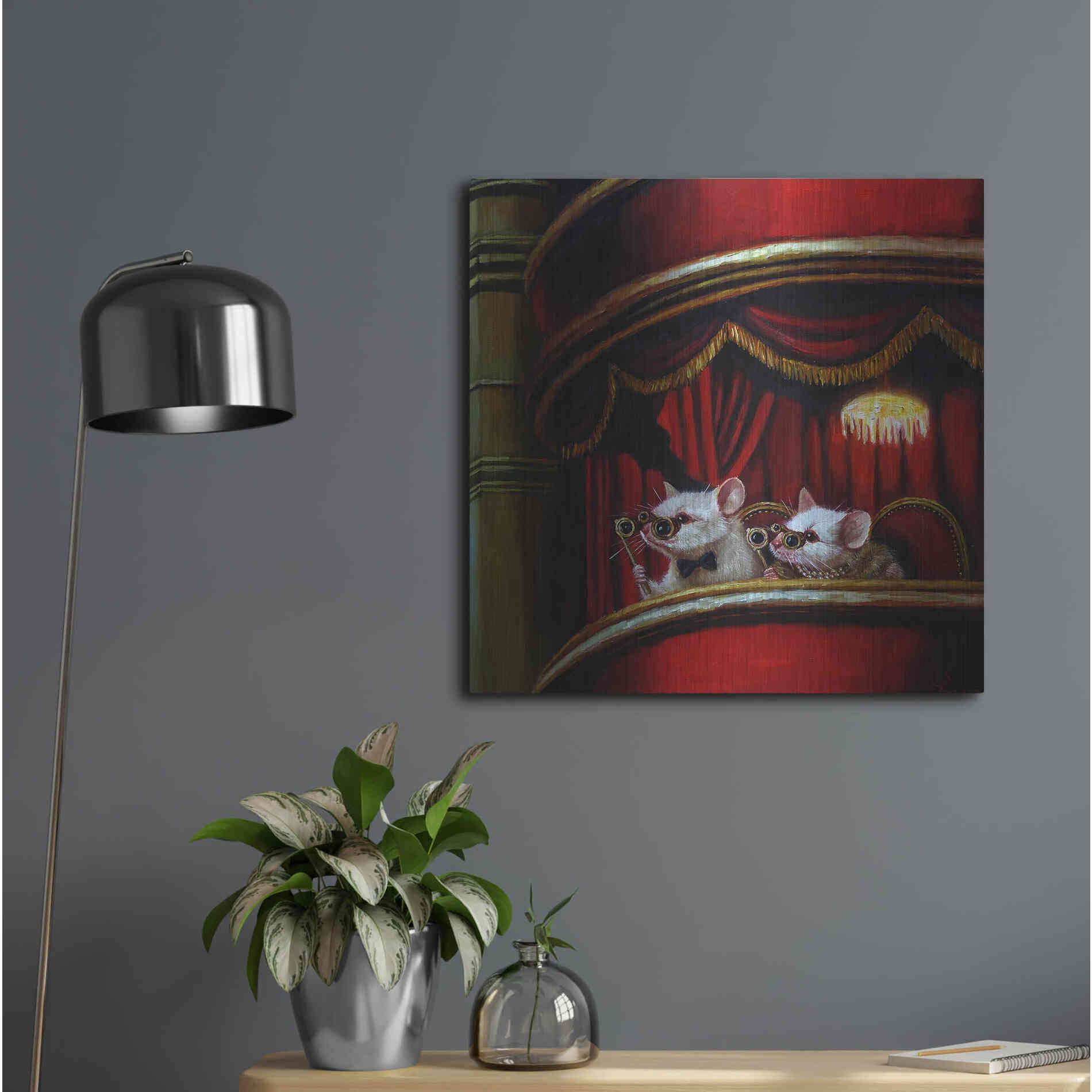 Luxe Metal Art 'Die Fledermaus' by Lucia Heffernan, Metal Wall Art,24x24