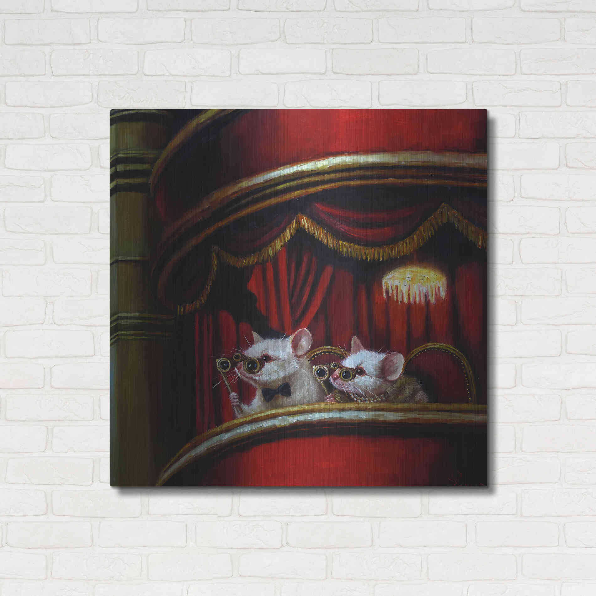 Luxe Metal Art 'Die Fledermaus' by Lucia Heffernan, Metal Wall Art,36x36