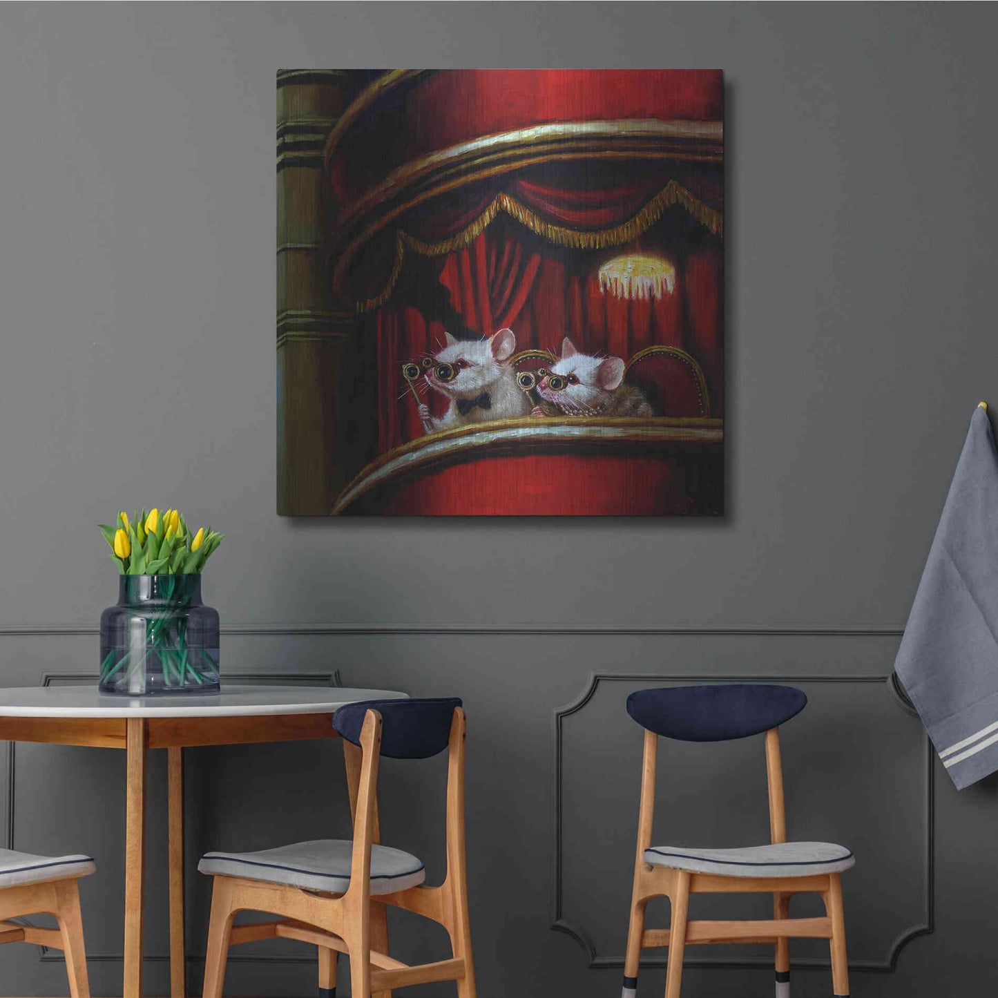 Luxe Metal Art 'Die Fledermaus' by Lucia Heffernan, Metal Wall Art,36x36