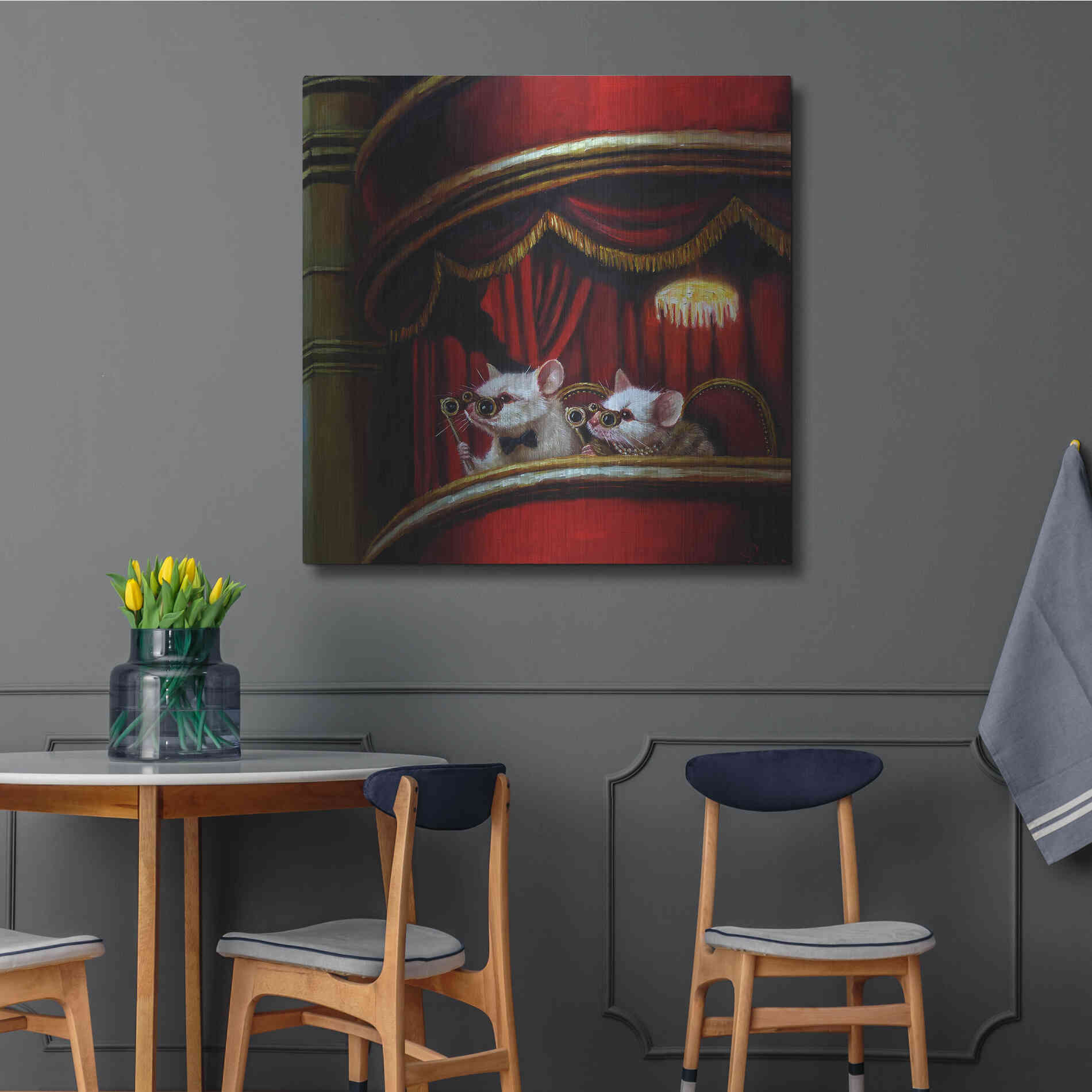 Luxe Metal Art 'Die Fledermaus' by Lucia Heffernan, Metal Wall Art,36x36