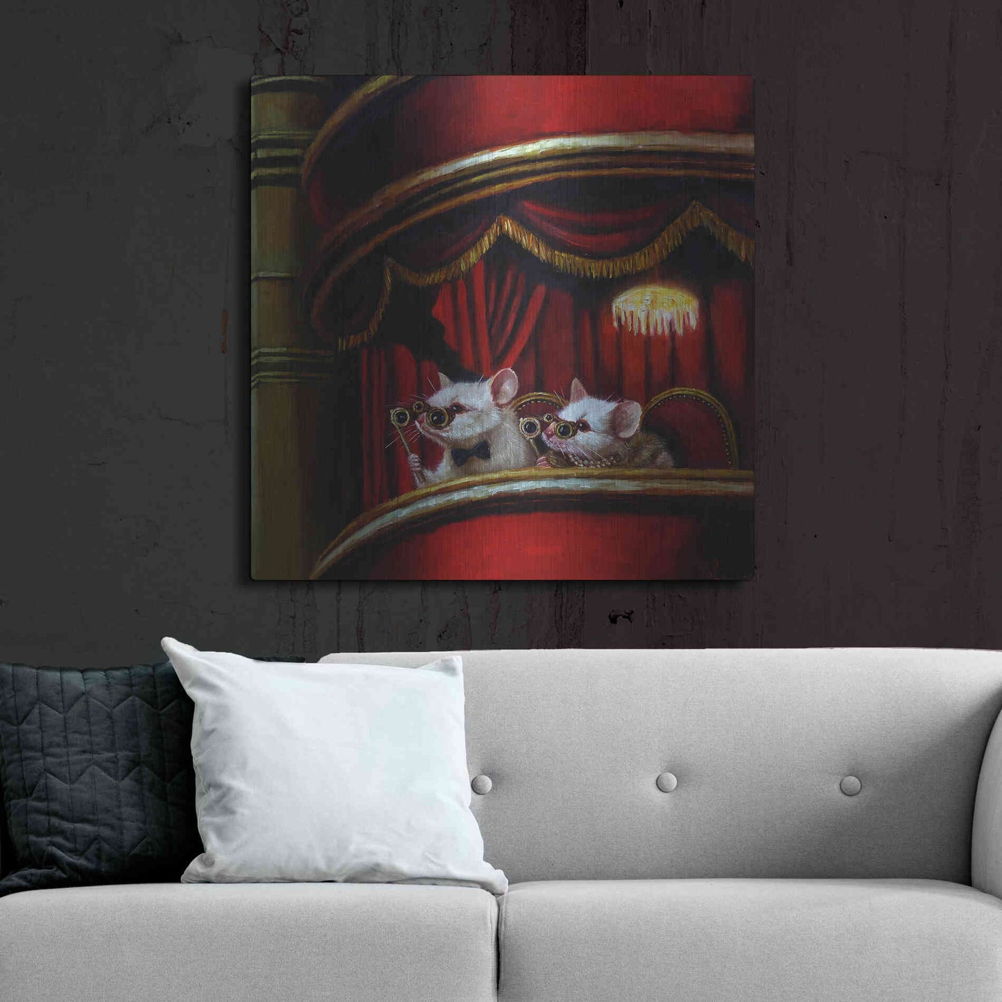 Luxe Metal Art 'Die Fledermaus' by Lucia Heffernan, Metal Wall Art,36x36