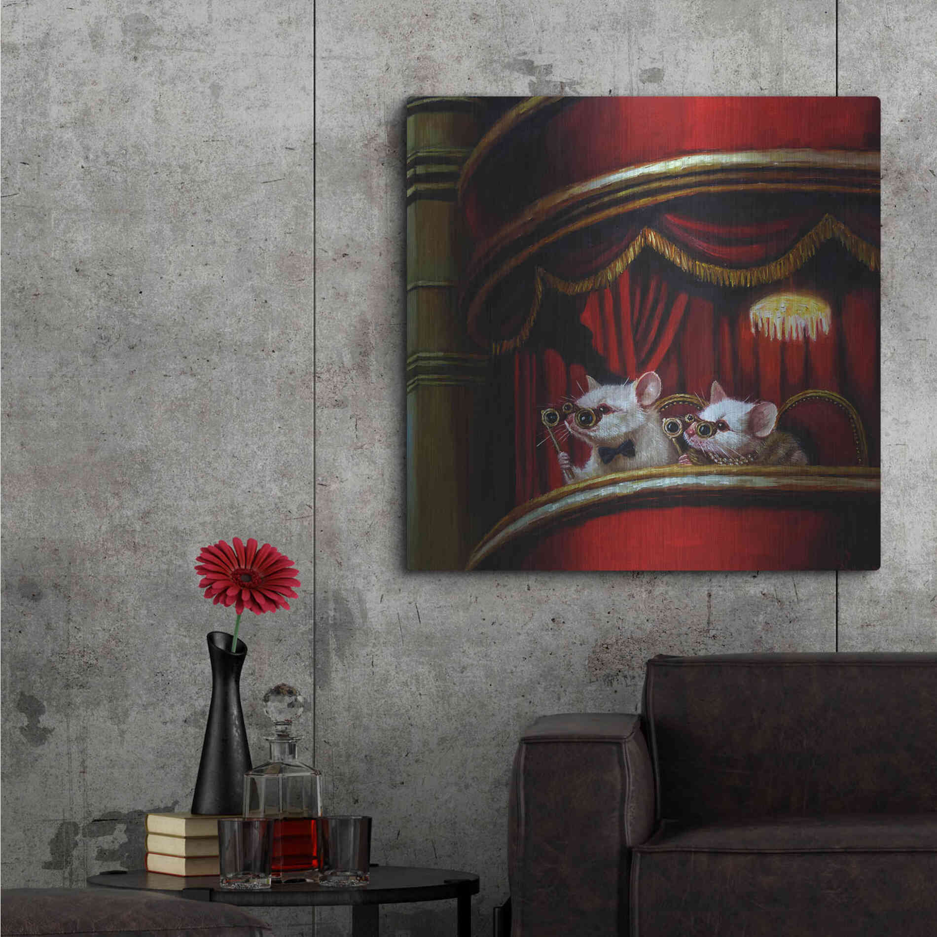 Luxe Metal Art 'Die Fledermaus' by Lucia Heffernan, Metal Wall Art,36x36