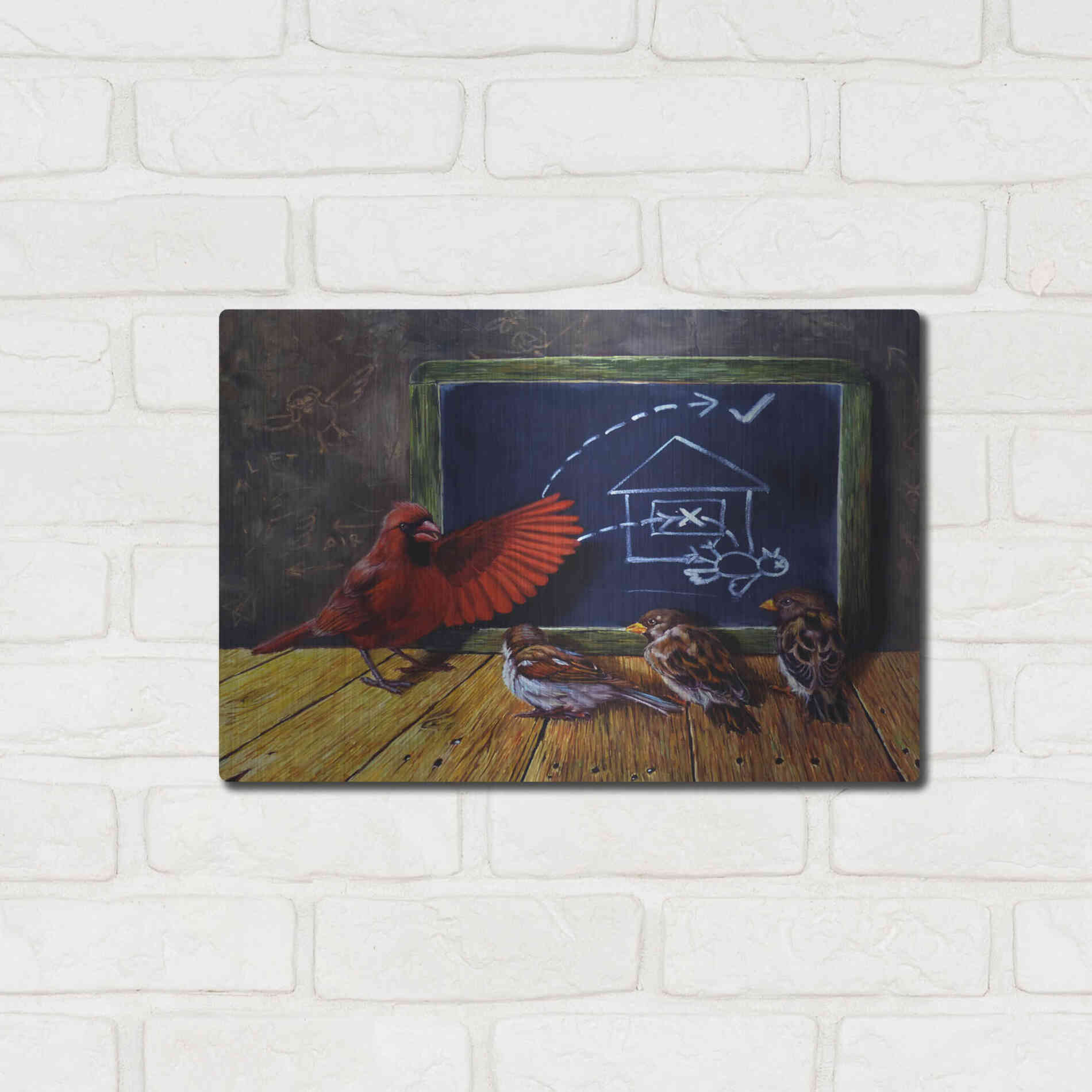 Luxe Metal Art 'Flight School' by Lucia Heffernan, Metal Wall Art,16x12