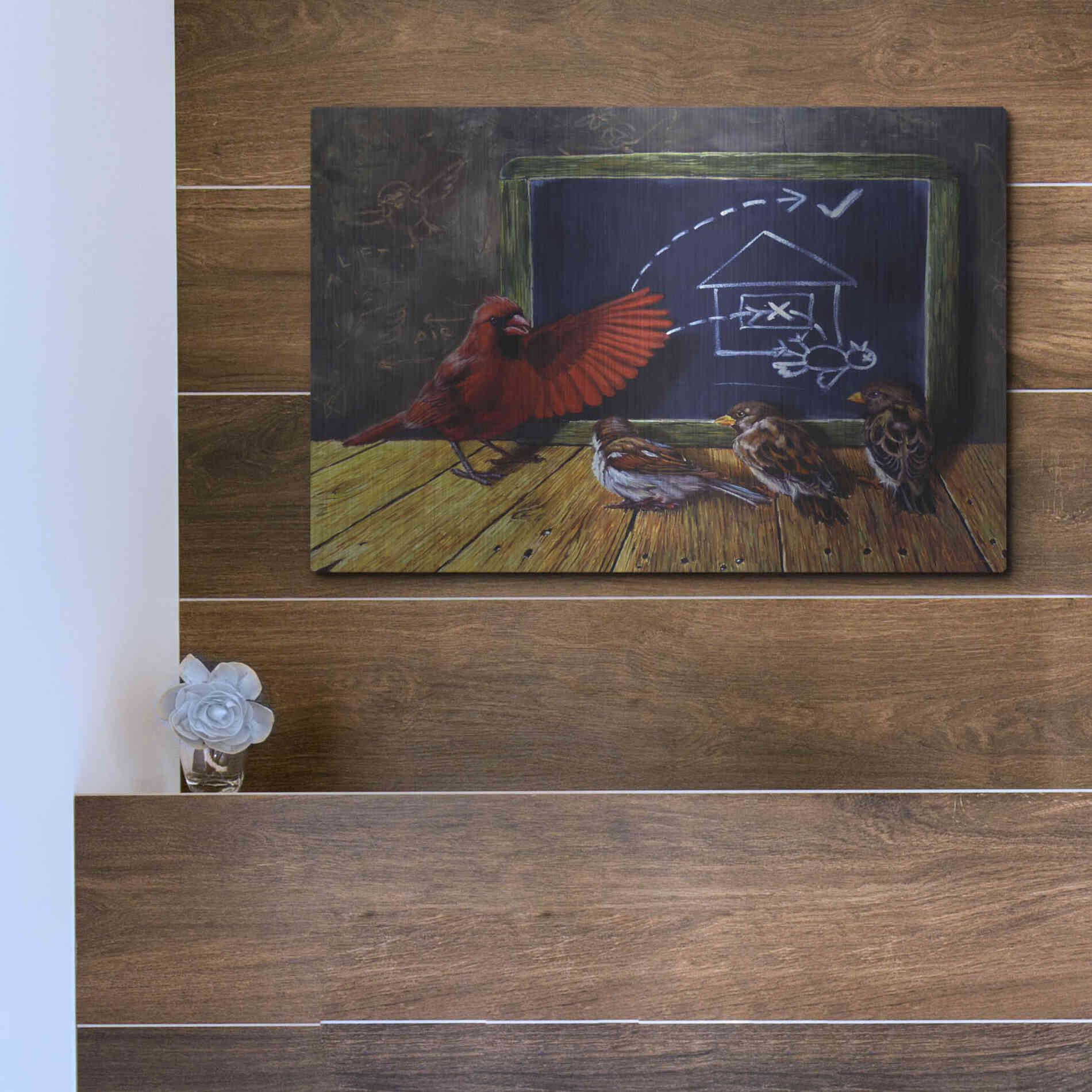 Luxe Metal Art 'Flight School' by Lucia Heffernan, Metal Wall Art,16x12