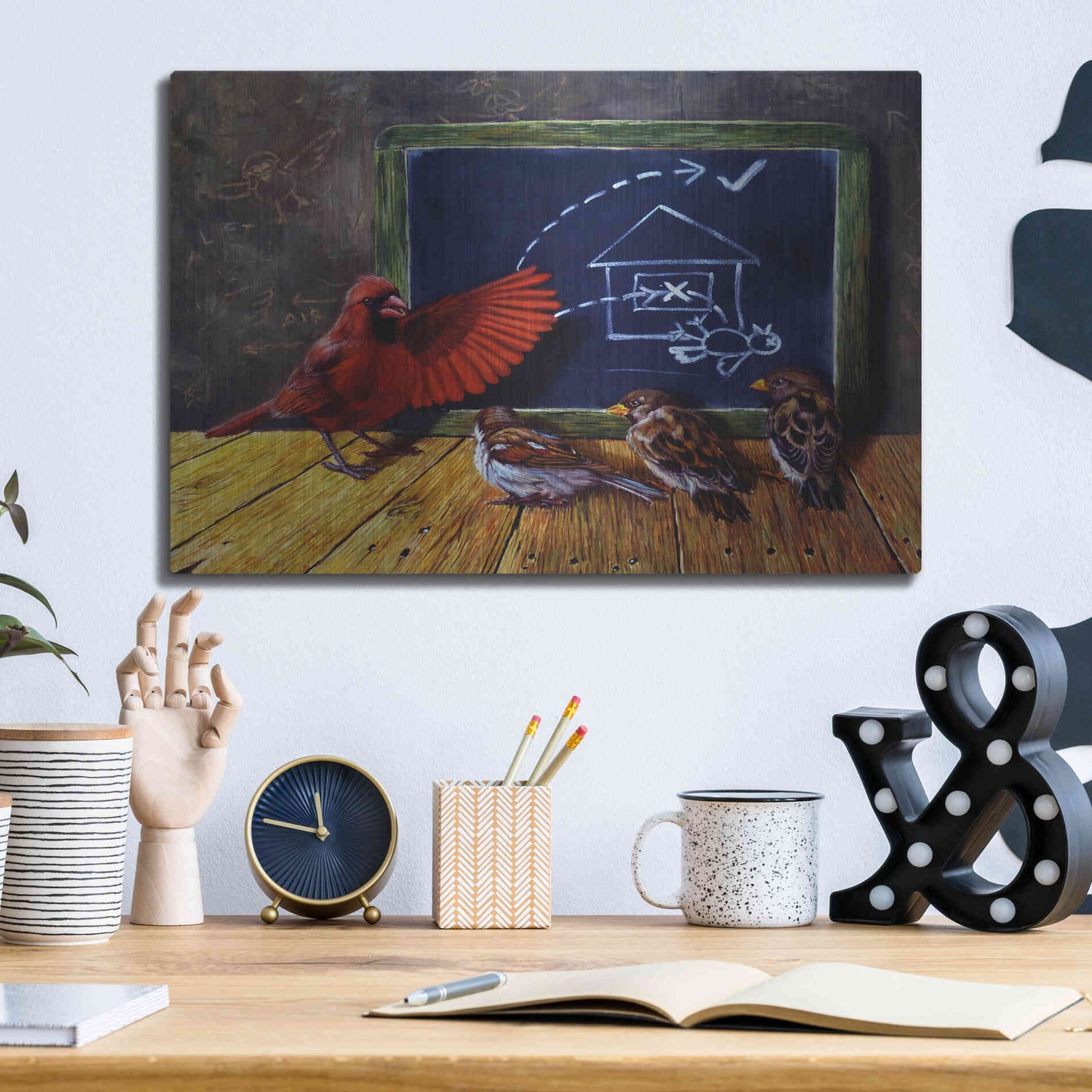 Luxe Metal Art 'Flight School' by Lucia Heffernan, Metal Wall Art,16x12