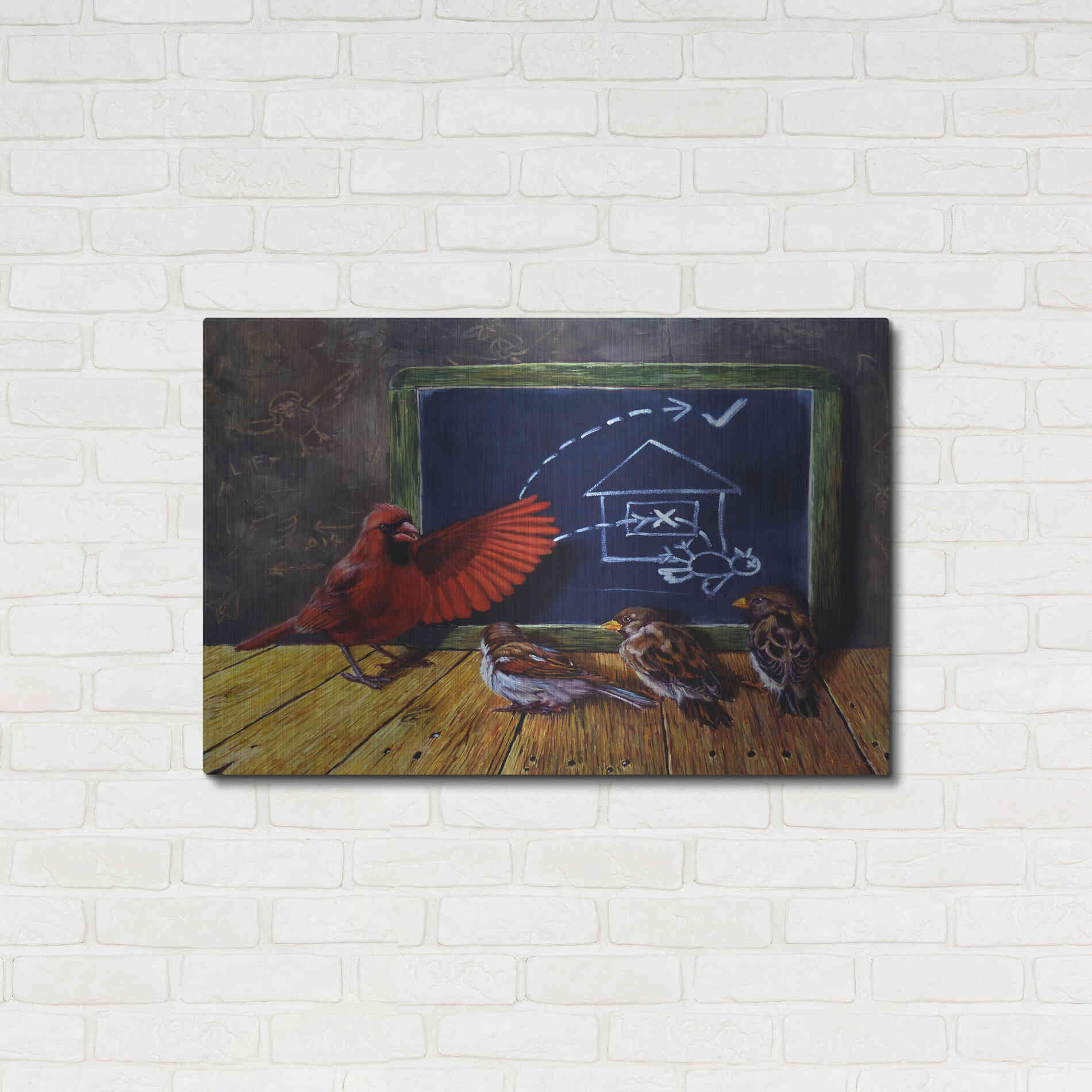 Luxe Metal Art 'Flight School' by Lucia Heffernan, Metal Wall Art,36x24