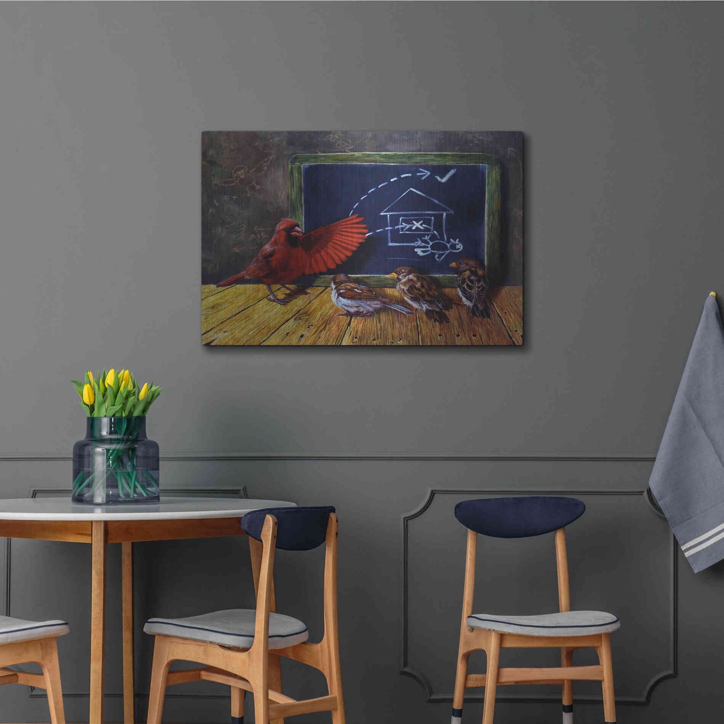 Luxe Metal Art 'Flight School' by Lucia Heffernan, Metal Wall Art,36x24