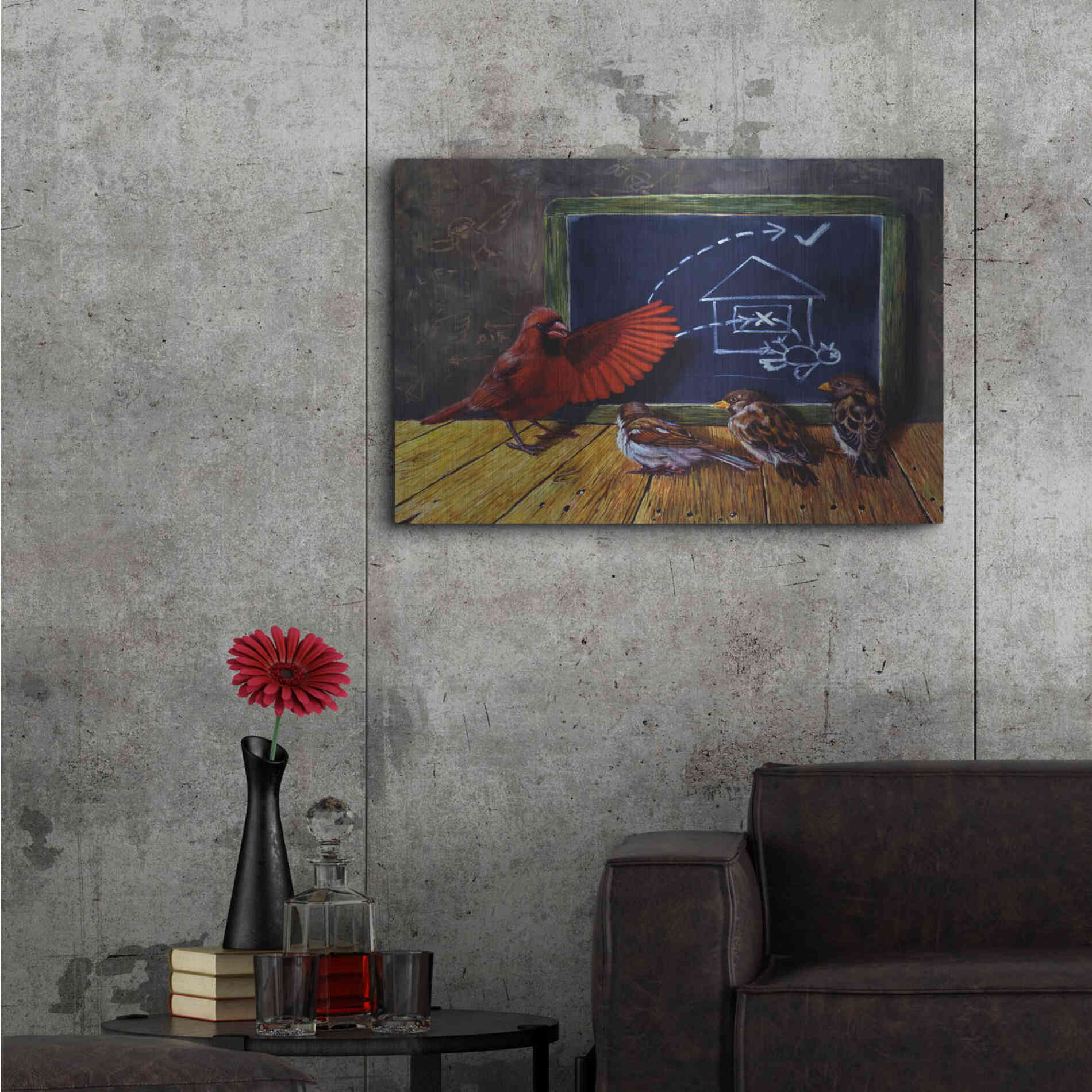 Luxe Metal Art 'Flight School' by Lucia Heffernan, Metal Wall Art,36x24