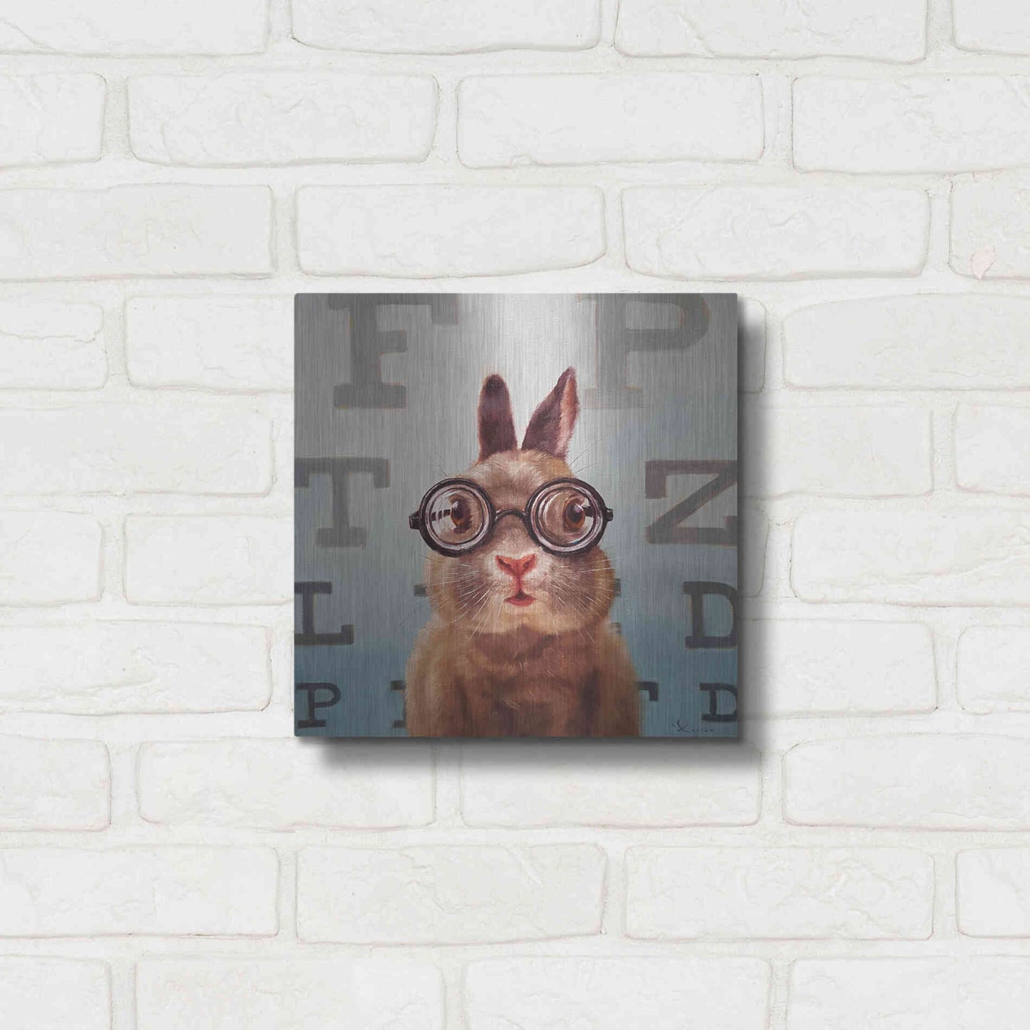 Luxe Metal Art 'Four Eyes' by Lucia Heffernan, Metal Wall Art,12x12