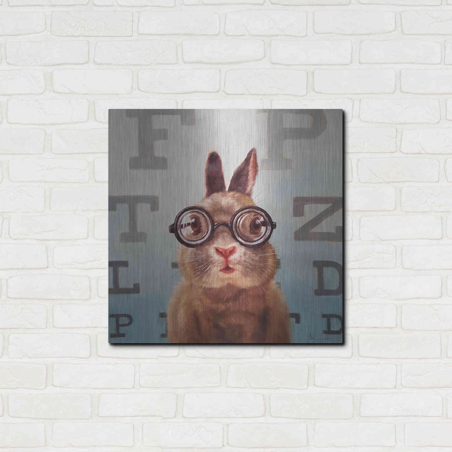 Luxe Metal Art 'Four Eyes' by Lucia Heffernan, Metal Wall Art,24x24