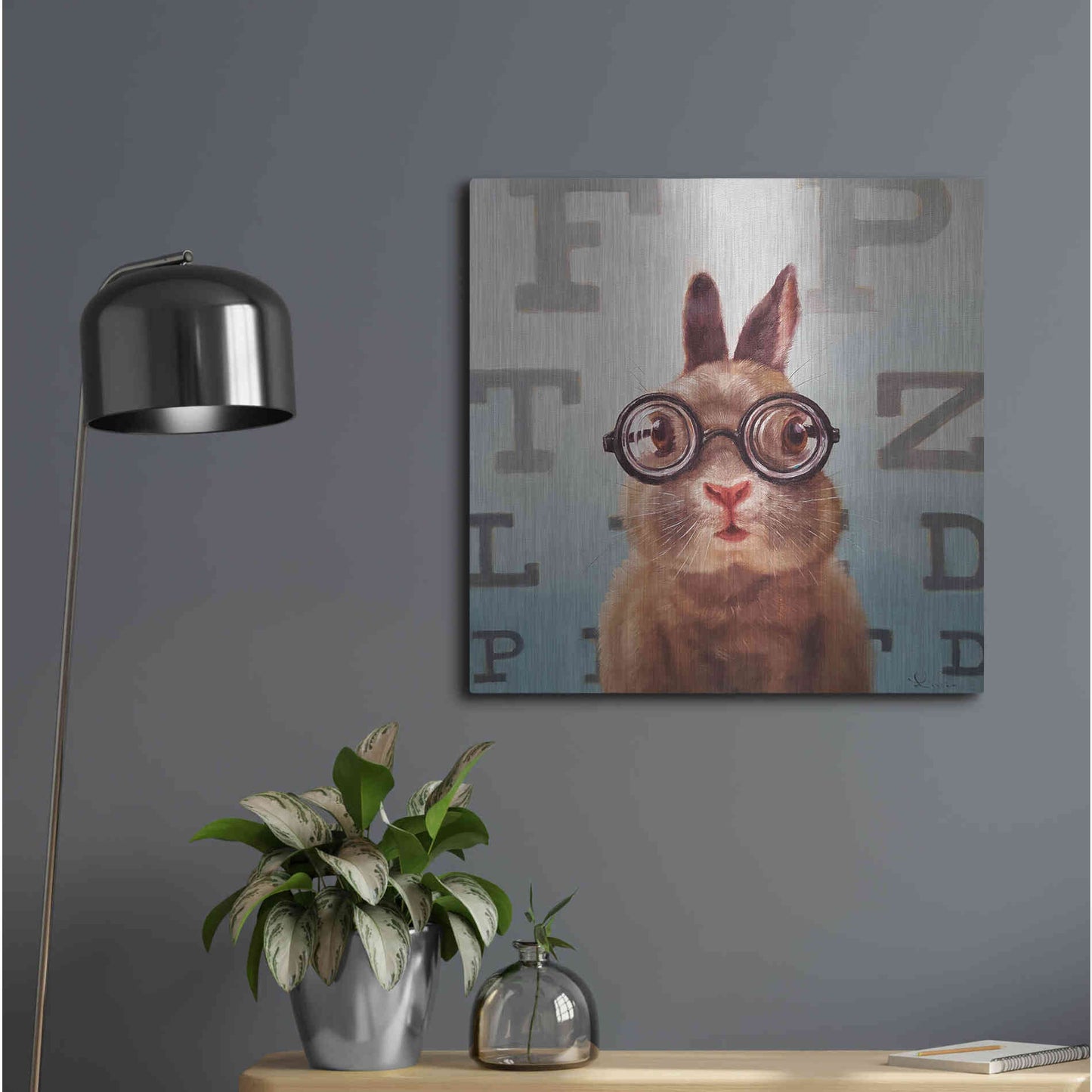 Luxe Metal Art 'Four Eyes' by Lucia Heffernan, Metal Wall Art,24x24