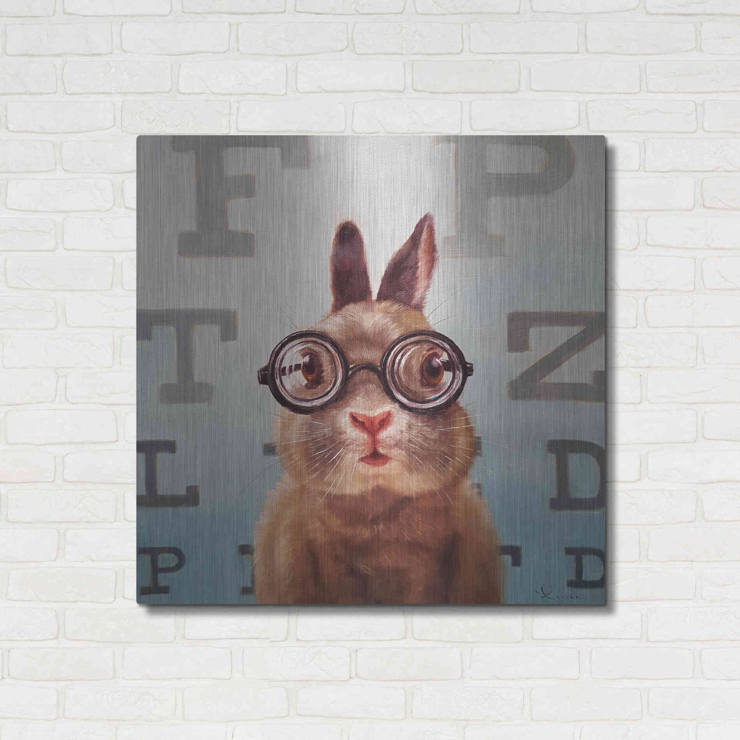 Luxe Metal Art 'Four Eyes' by Lucia Heffernan, Metal Wall Art,36x36