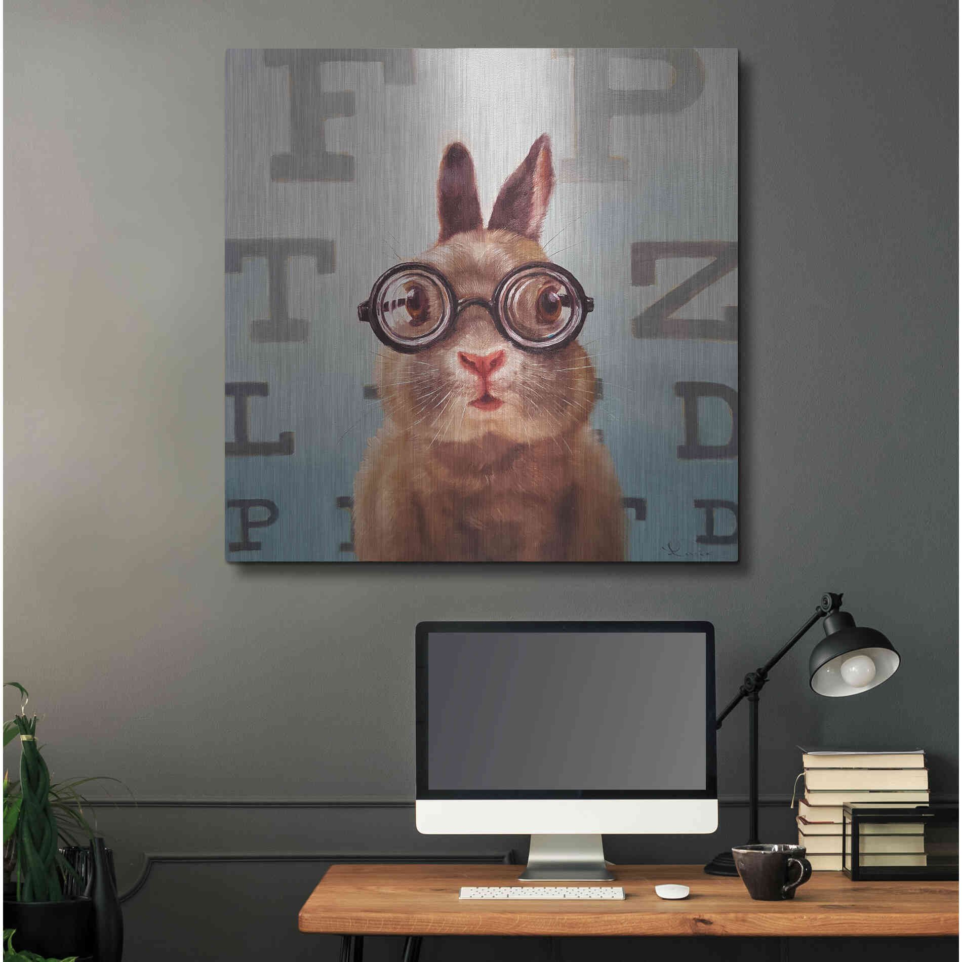 Luxe Metal Art 'Four Eyes' by Lucia Heffernan, Metal Wall Art,36x36