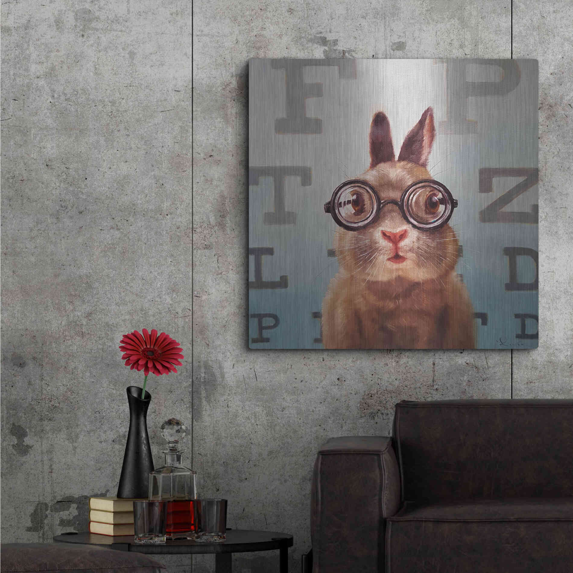 Luxe Metal Art 'Four Eyes' by Lucia Heffernan, Metal Wall Art,36x36