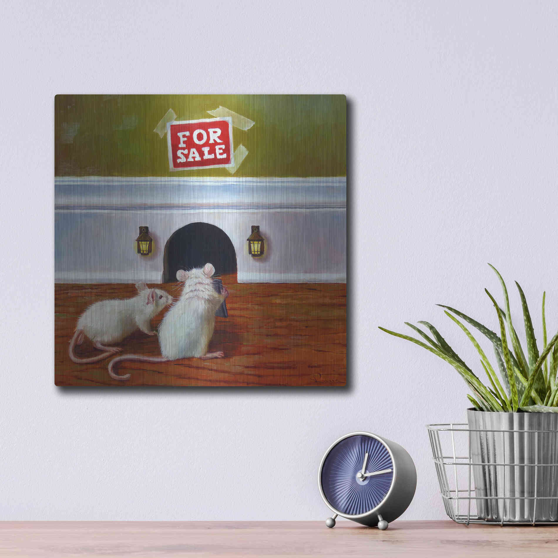 Luxe Metal Art 'Must See Inside' by Lucia Heffernan, Metal Wall Art,12x12