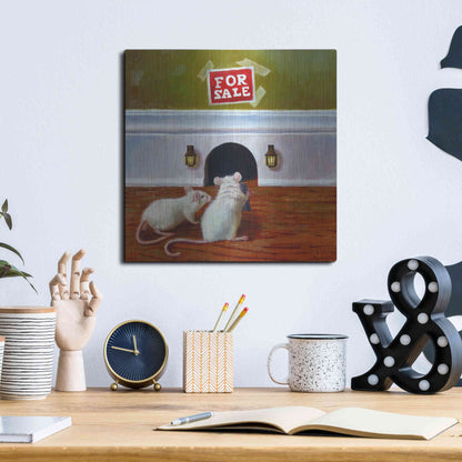 Luxe Metal Art 'Must See Inside' by Lucia Heffernan, Metal Wall Art,12x12