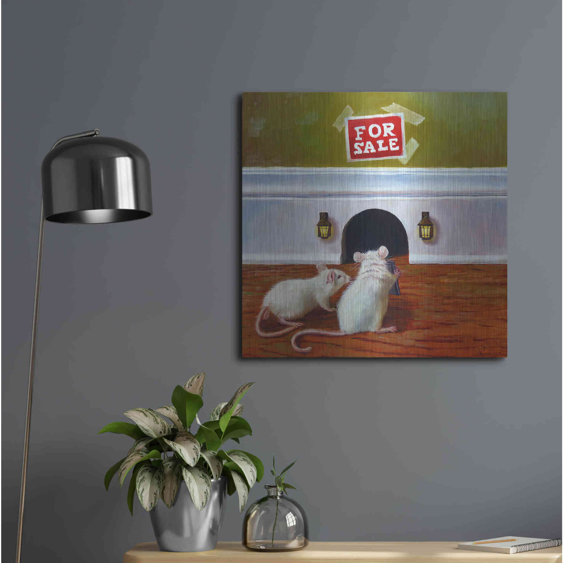 Luxe Metal Art 'Must See Inside' by Lucia Heffernan, Metal Wall Art,24x24