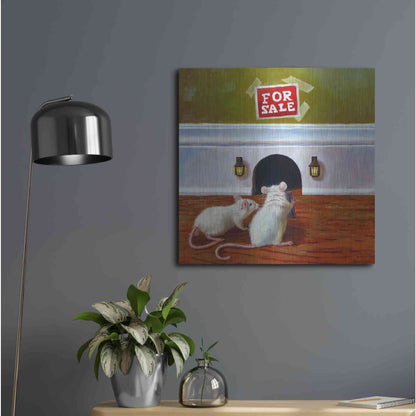 Luxe Metal Art 'Must See Inside' by Lucia Heffernan, Metal Wall Art,24x24