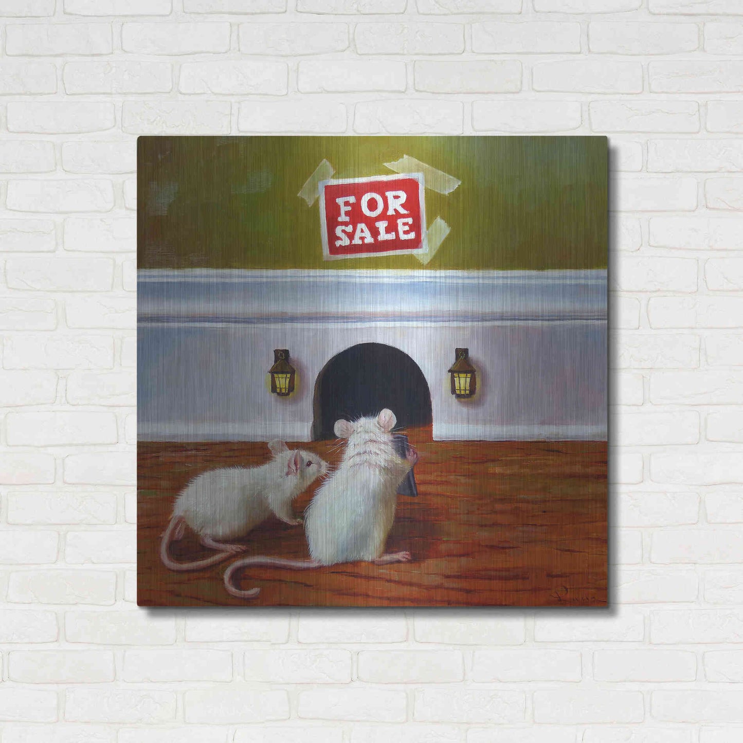 Luxe Metal Art 'Must See Inside' by Lucia Heffernan, Metal Wall Art,36x36