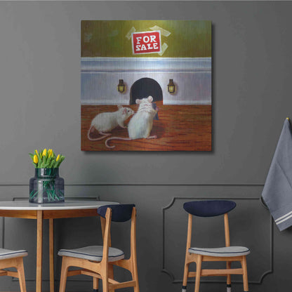 Luxe Metal Art 'Must See Inside' by Lucia Heffernan, Metal Wall Art,36x36