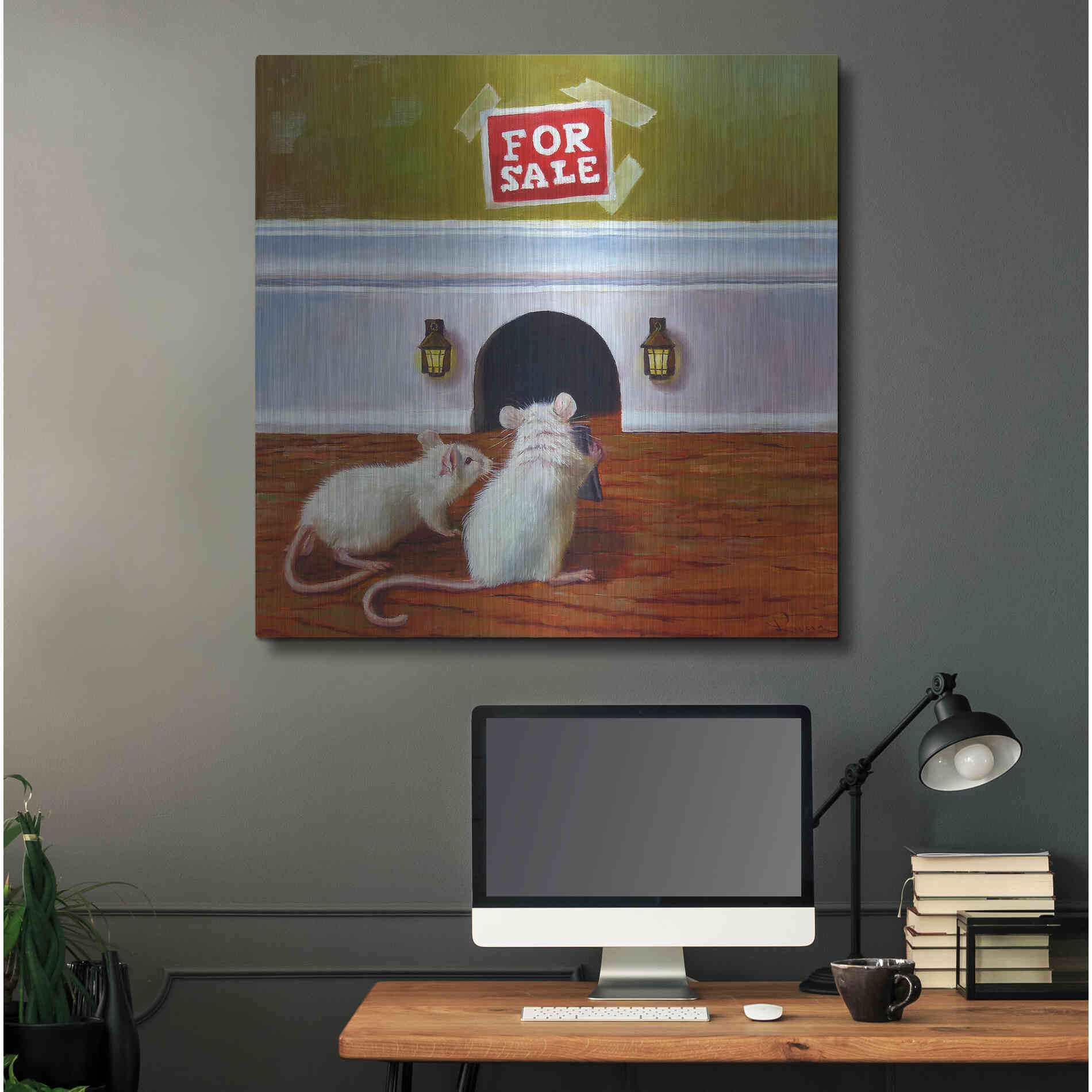 Luxe Metal Art 'Must See Inside' by Lucia Heffernan, Metal Wall Art,36x36