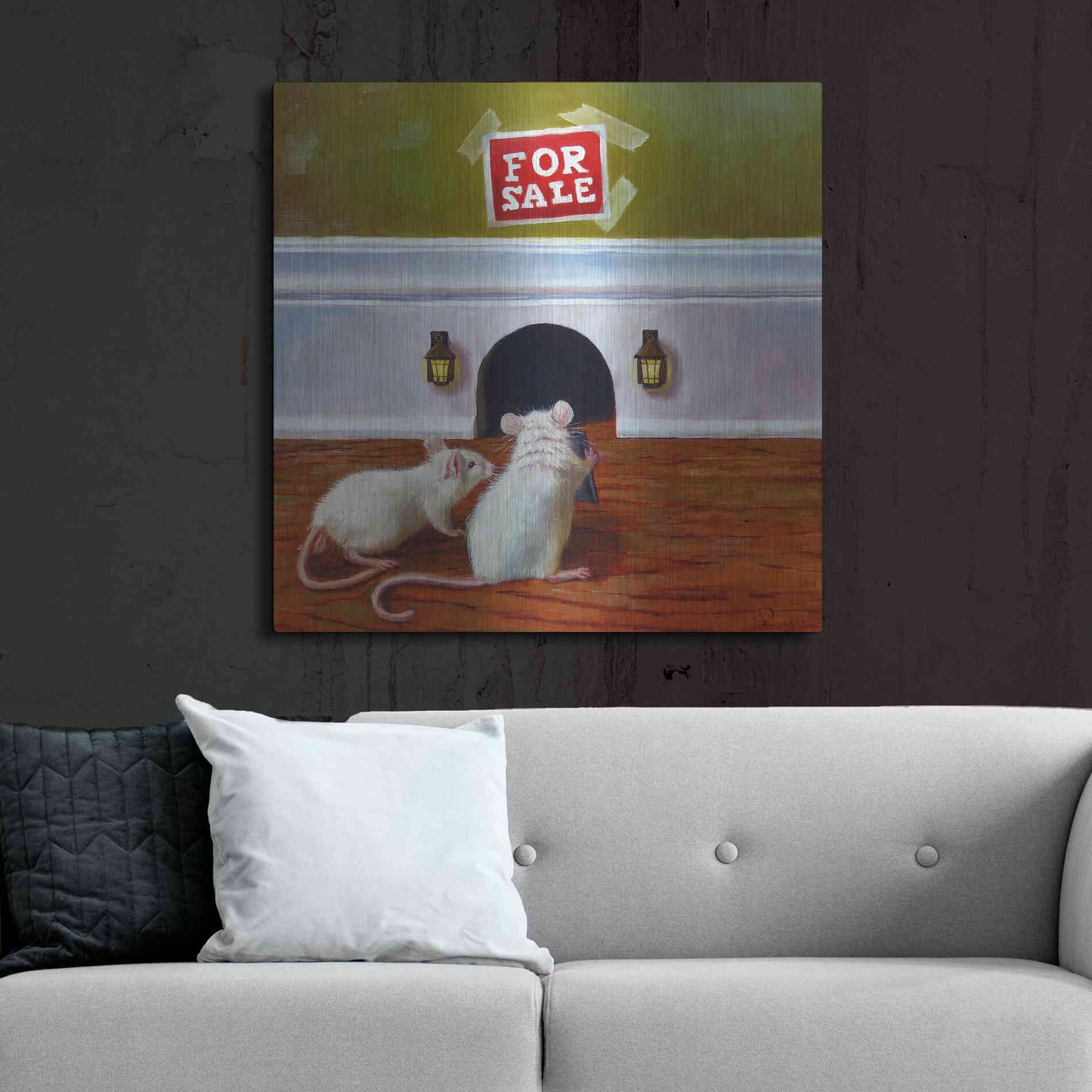 Luxe Metal Art 'Must See Inside' by Lucia Heffernan, Metal Wall Art,36x36